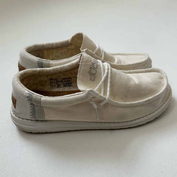 Hey Dude Wally Linen Natural White Slip on Shoes Mens Size 9 main image 8